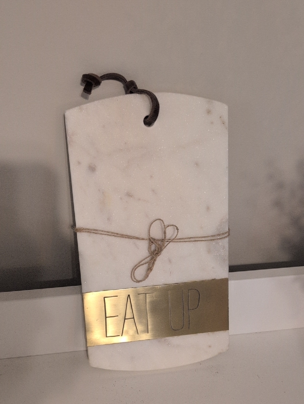 Marble Serving Board with Gold "EAT UP" Accent